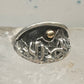 Vintage Sterling Silver Gold Accent Mixed Metal Desert Landscape Cactus Ring Size 8.50