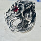 Face ring art deco style flower floral band sterling silver size 7 girls women girls