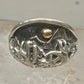 Vintage Sterling Silver Gold Accent Mixed Metal Desert Landscape Cactus Ring Size 8.50