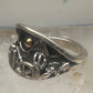 Vintage Sterling Silver Gold Accent Mixed Metal Desert Landscape Cactus Ring Size 8.50