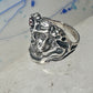 Face ring art deco style flower floral band sterling silver size 7 girls women girls