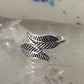 Feather ring toe band size 4 adjustable sterling silver women girls