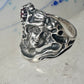 Face ring art deco style flower floral band sterling silver size 7 girls women girls
