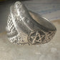 Eye ring pentagram band size 10.25 snake surface texture sterling silver women men