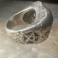 Eye ring pentagram band size 10.25 snake surface texture sterling silver women men