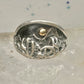 Vintage Sterling Silver Gold Accent Mixed Metal Desert Landscape Cactus Ring Size 8.50