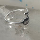 Feather ring toe band size 4 adjustable sterling silver women girls