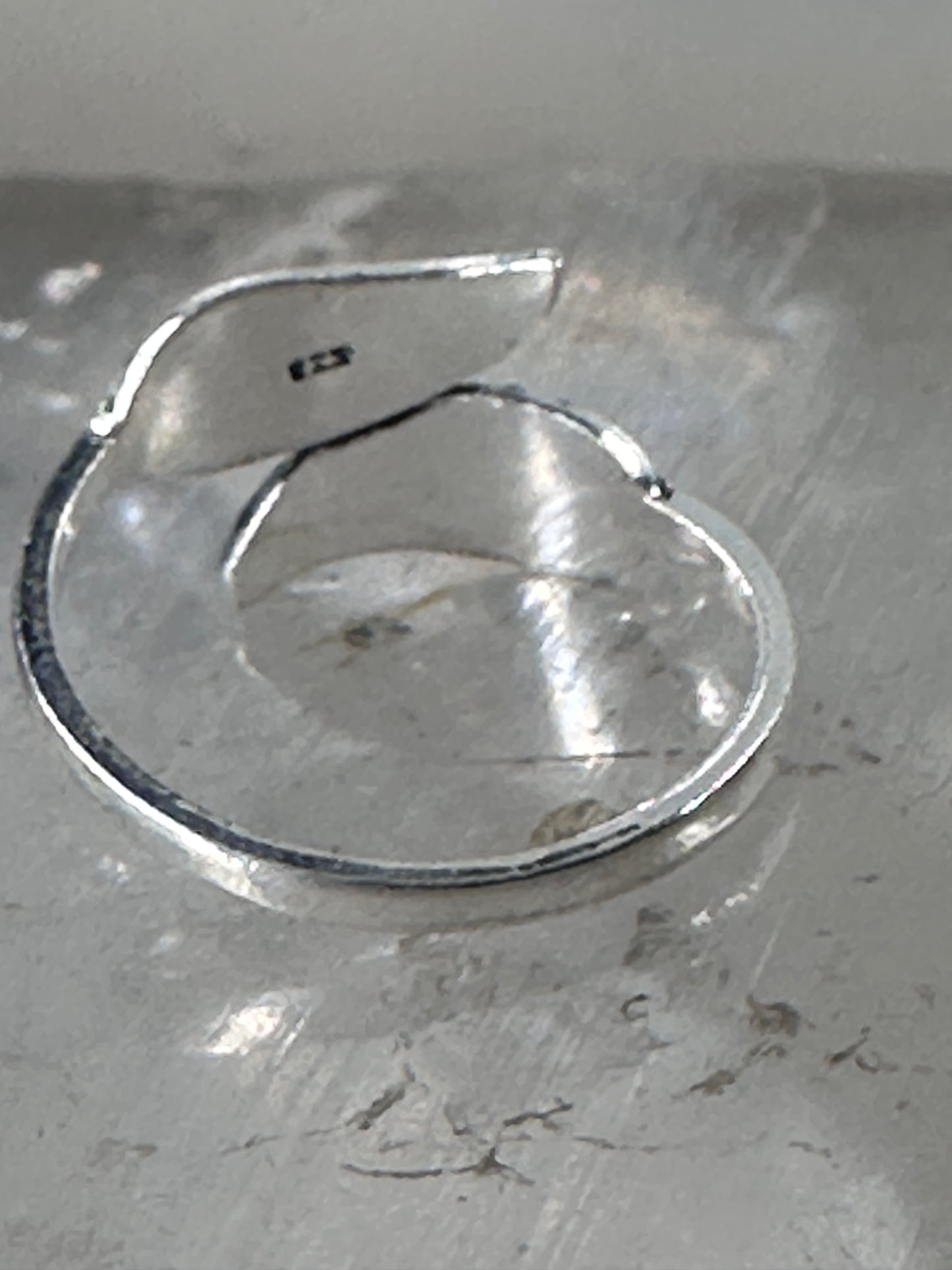 Feather ring toe band size 4 adjustable sterling silver women girls