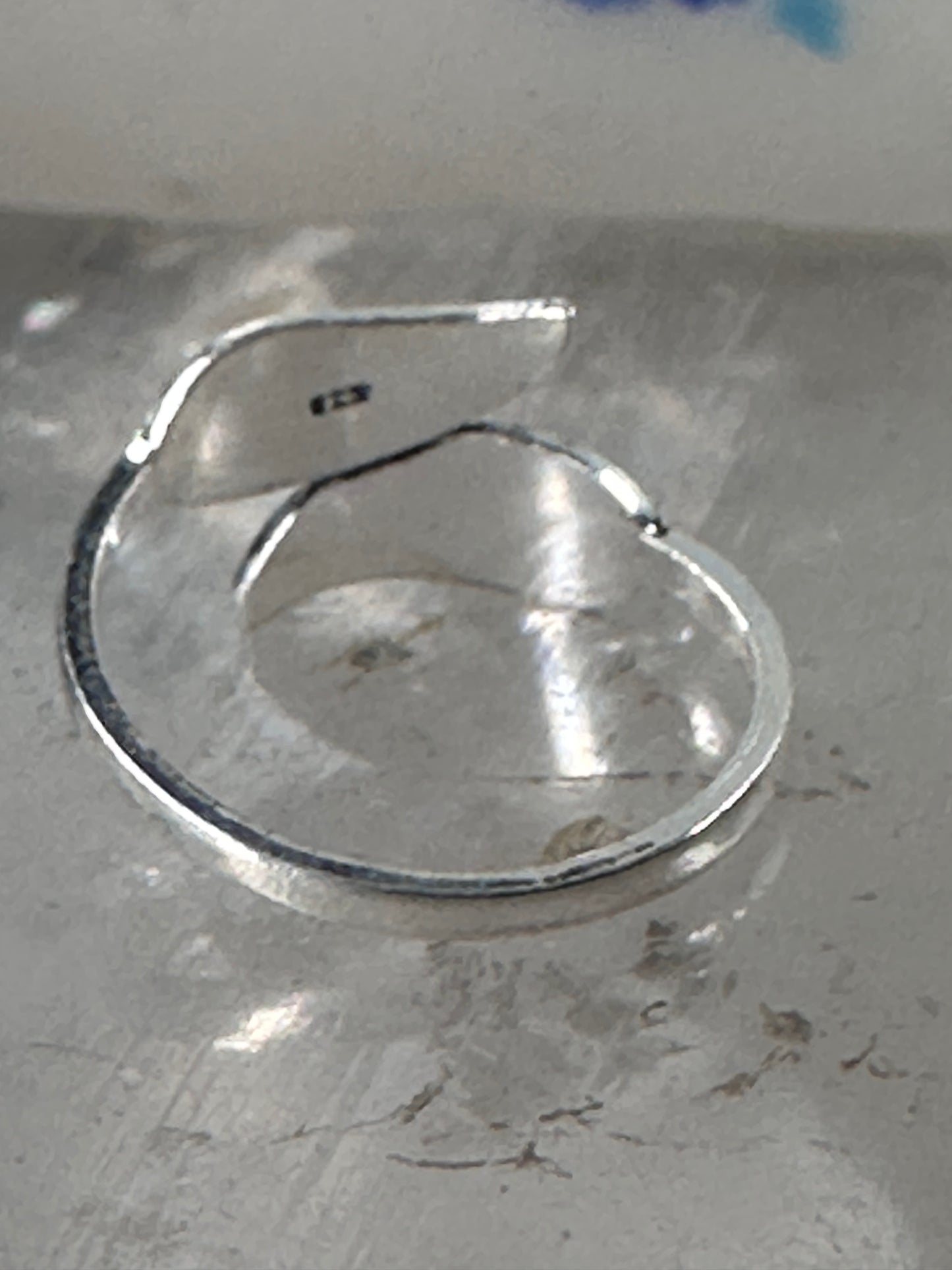 Feather ring toe band size 4 adjustable sterling silver women girls