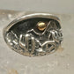 Vintage Sterling Silver Gold Accent Mixed Metal Desert Landscape Cactus Ring Size 8.50