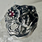 Face ring art deco style flower floral band sterling silver size 7 girls women girls