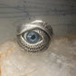 Eye ring pentagram band size 10.25 snake surface texture sterling silver women men