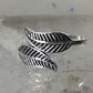 Feather ring toe band size 4 adjustable sterling silver women girls
