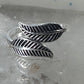 Feather ring toe band size 4 adjustable sterling silver women girls