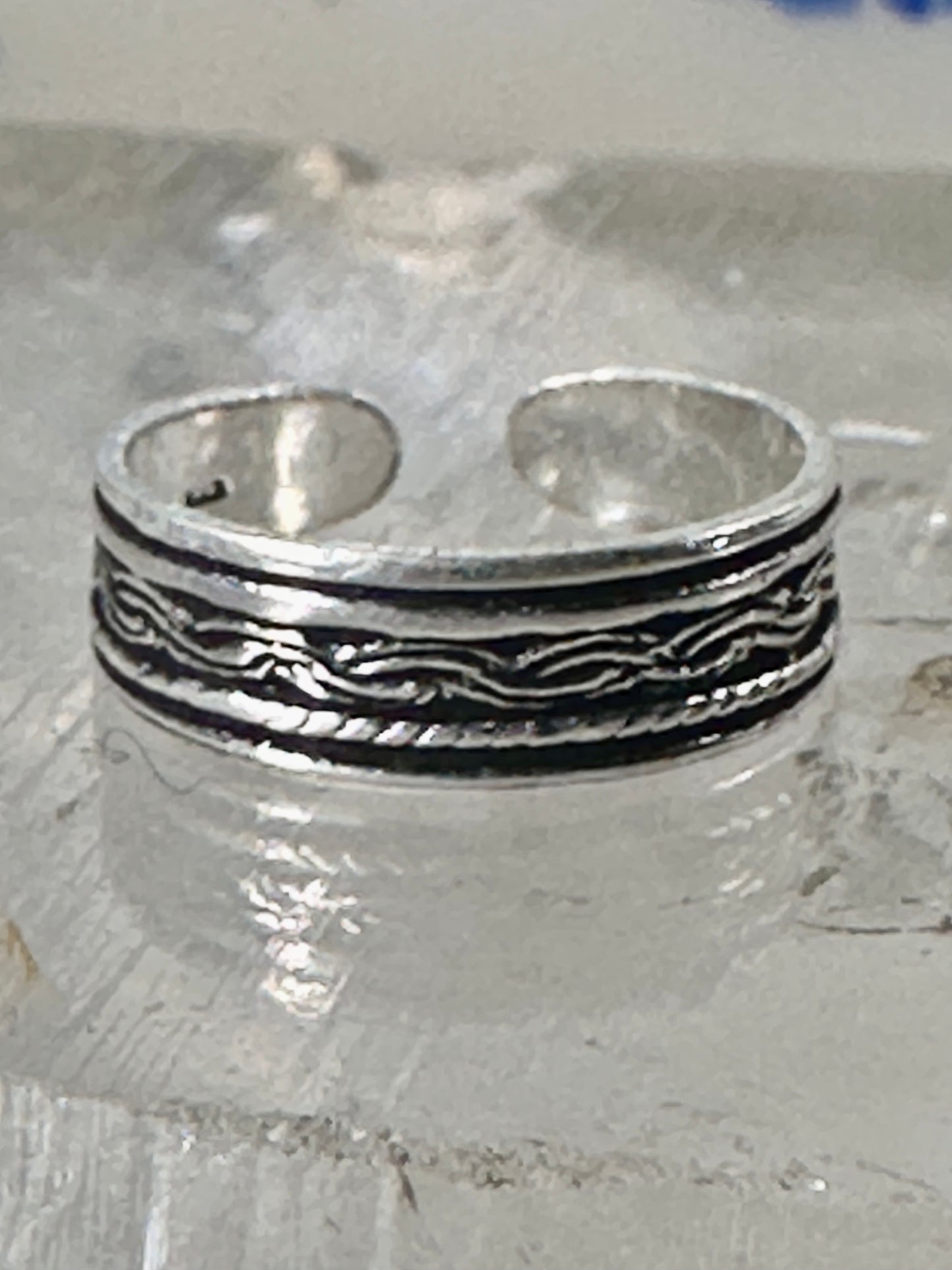 Toe braid ring pinky toe braided band size 2.50 adjustable sterling silver women girls