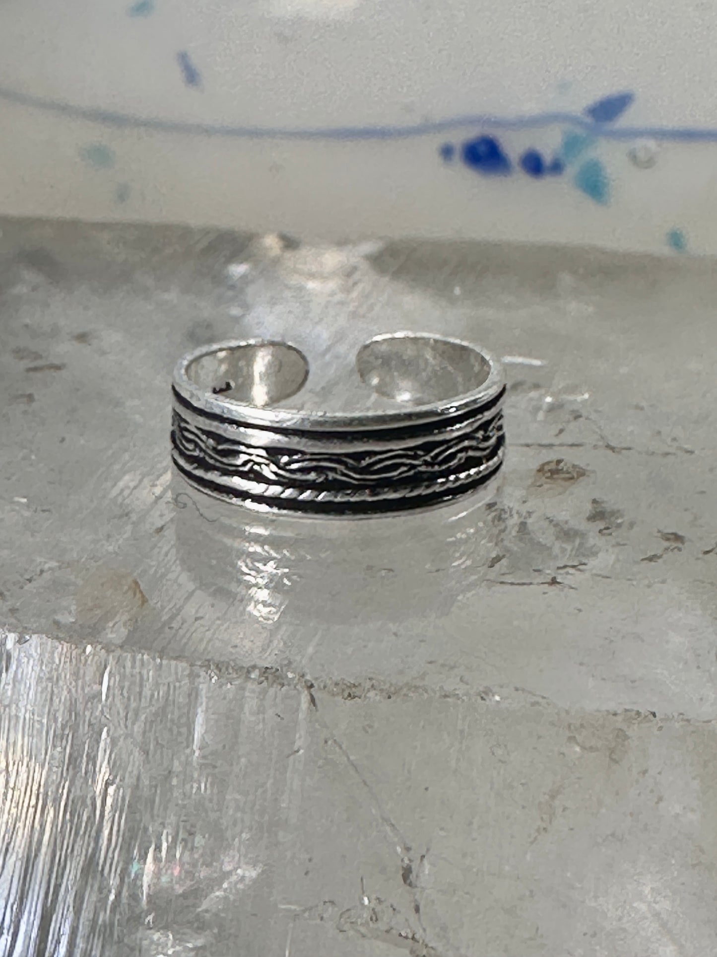 Toe braid ring pinky toe braided band size 2.50 adjustable sterling silver women girls