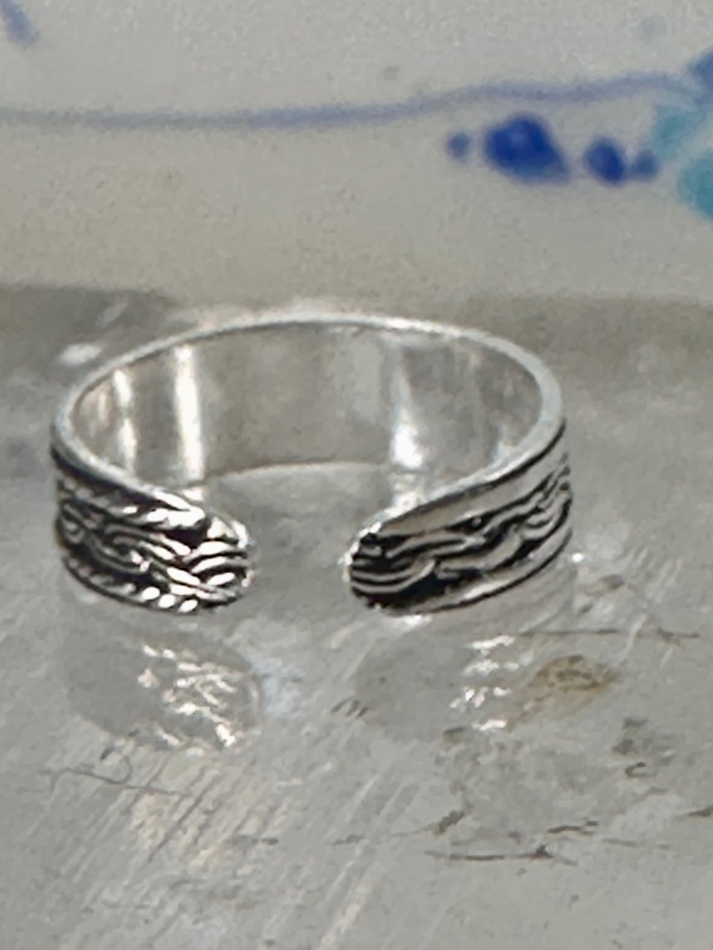 Toe braid ring pinky toe braided band size 2.50 adjustable sterling silver women girls