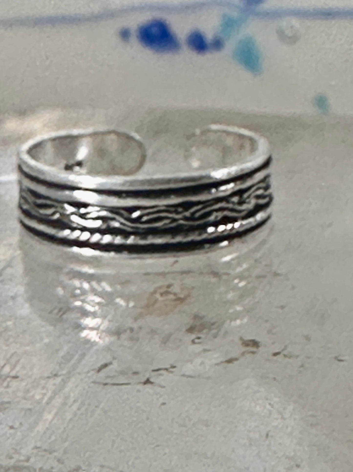 Toe braid ring pinky toe braided band size 2.50 adjustable sterling silver women girls