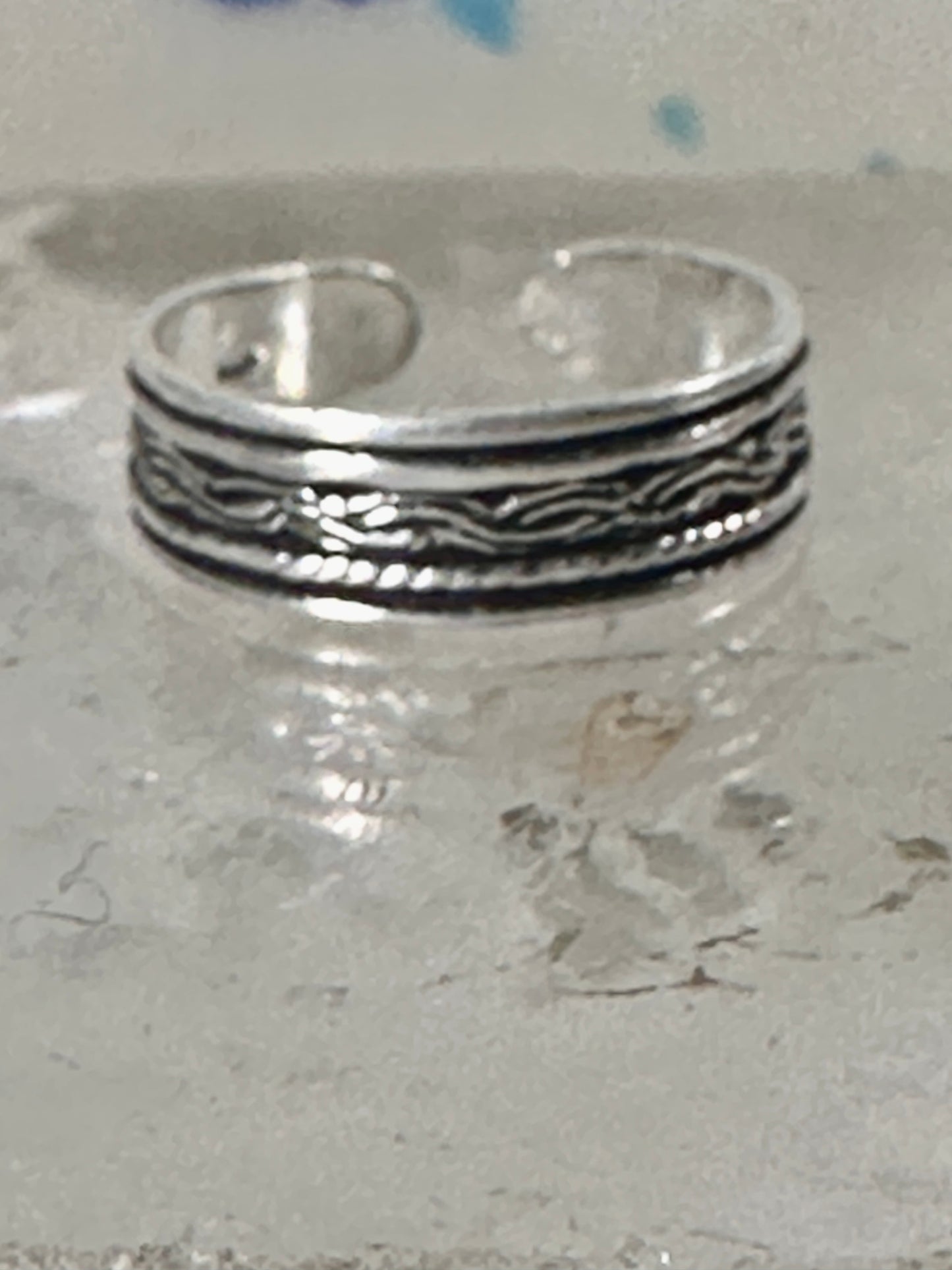 Toe braid ring pinky toe braided band size 2.50 adjustable sterling silver women girls