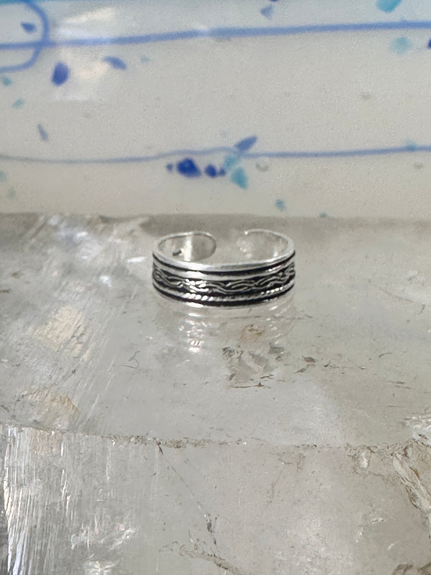 Toe braid ring pinky toe braided band size 2.50 adjustable sterling silver women girls