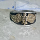 Vintage Navajo Eagle ring Ott band size 9.75 sterling silver women men