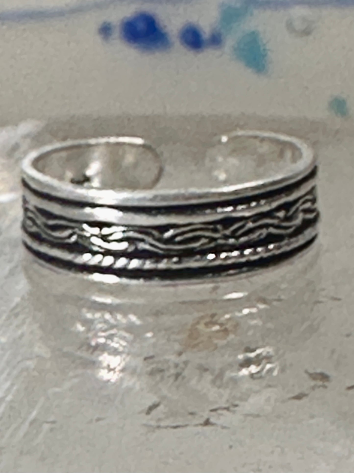 Toe braid ring pinky toe braided band size 2.50 adjustable sterling silver women girls