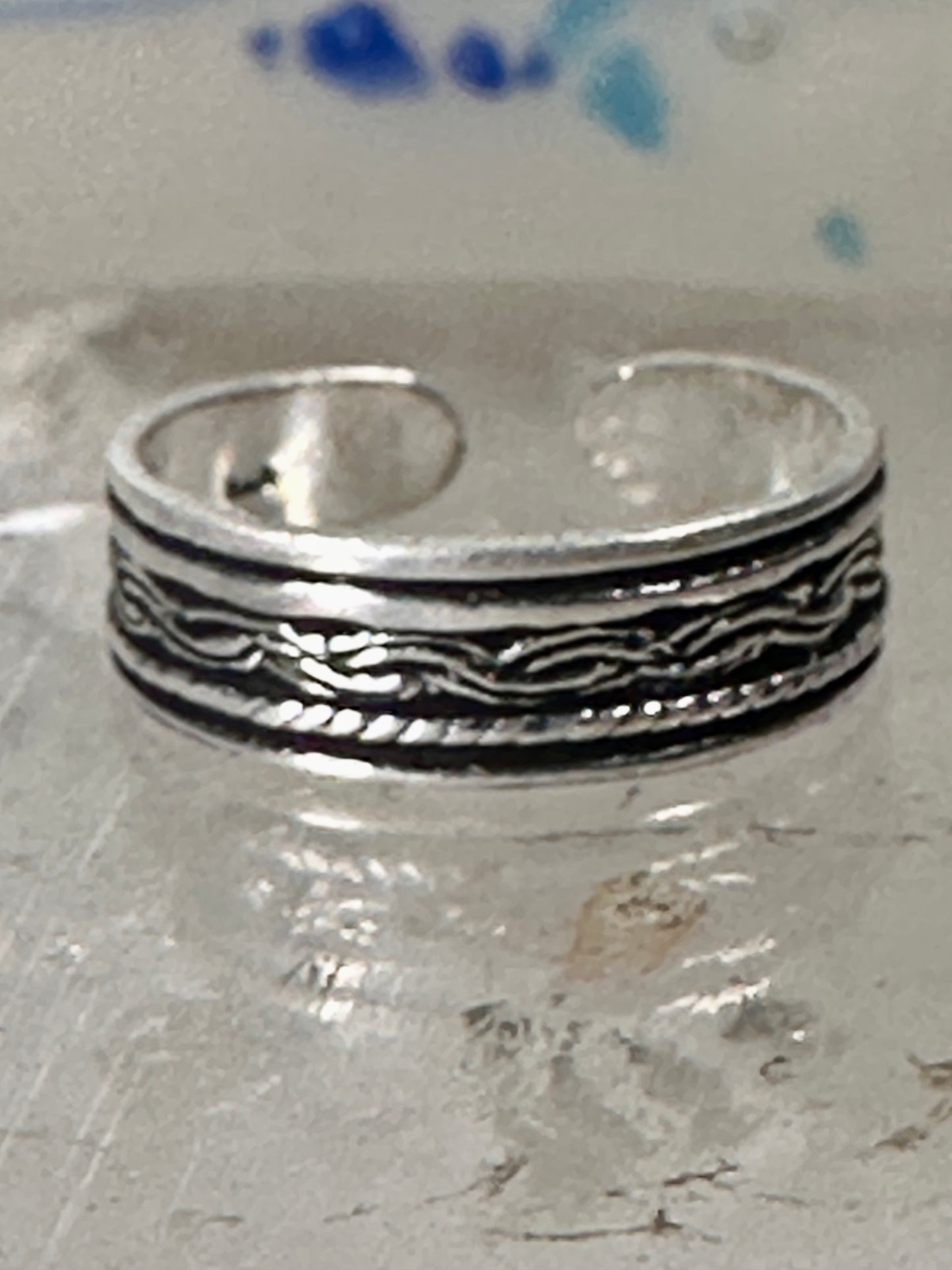 Toe braid ring pinky toe braided band size 2.50 adjustable sterling silver women girls