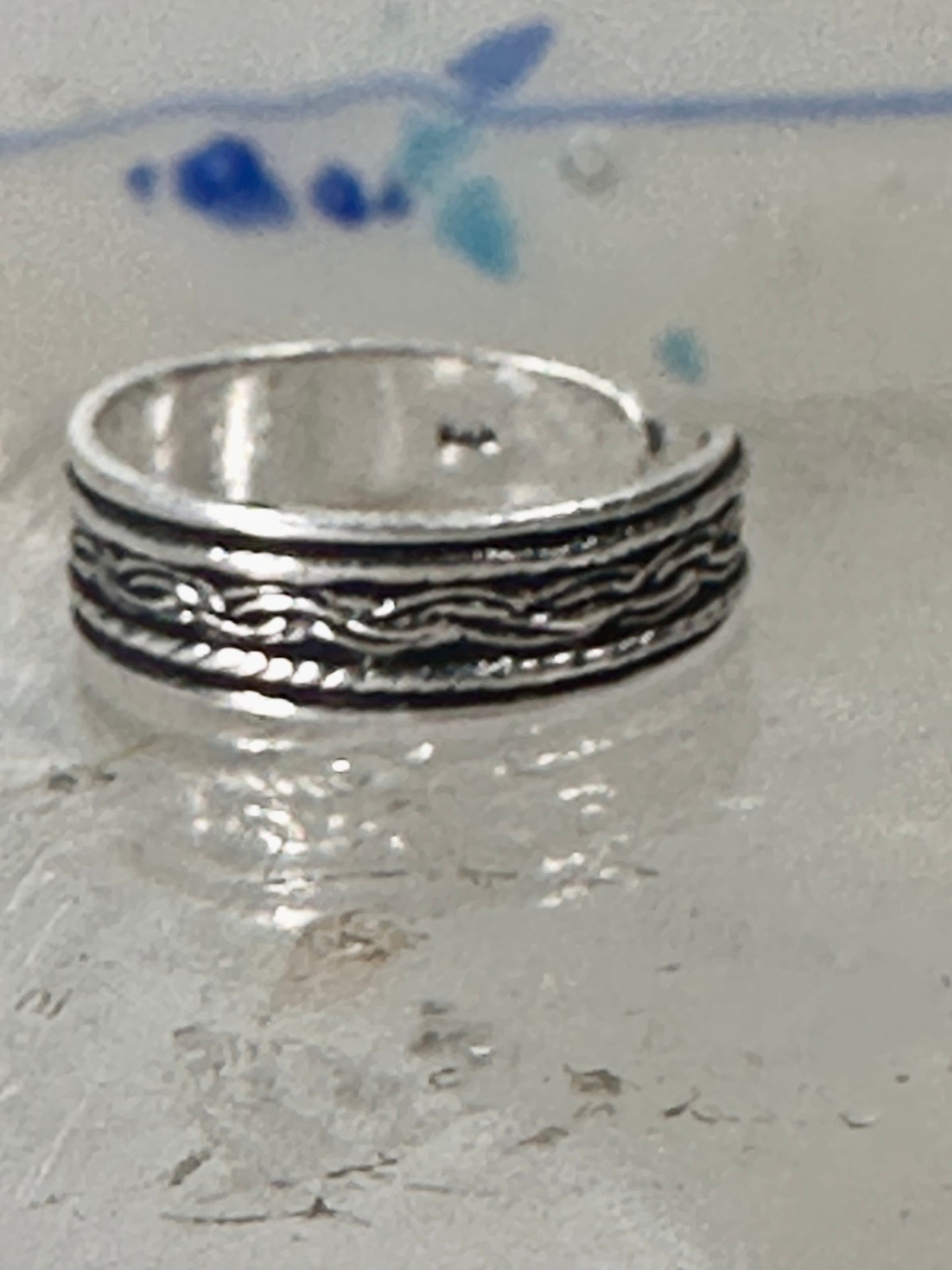 Toe braid ring pinky toe braided band size 2.50 adjustable sterling silver women girls