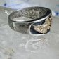 Vintage Navajo Eagle ring Ott band size 9.75 sterling silver women men