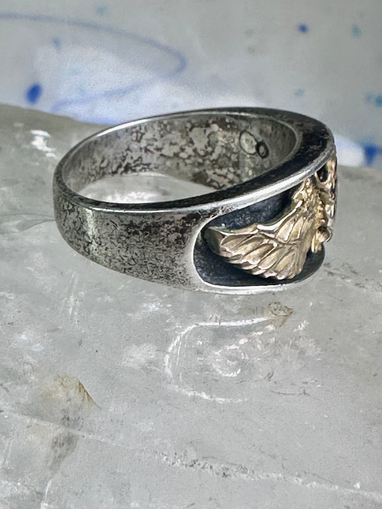 Vintage Navajo Eagle ring Ott band size 9.75 sterling silver women men