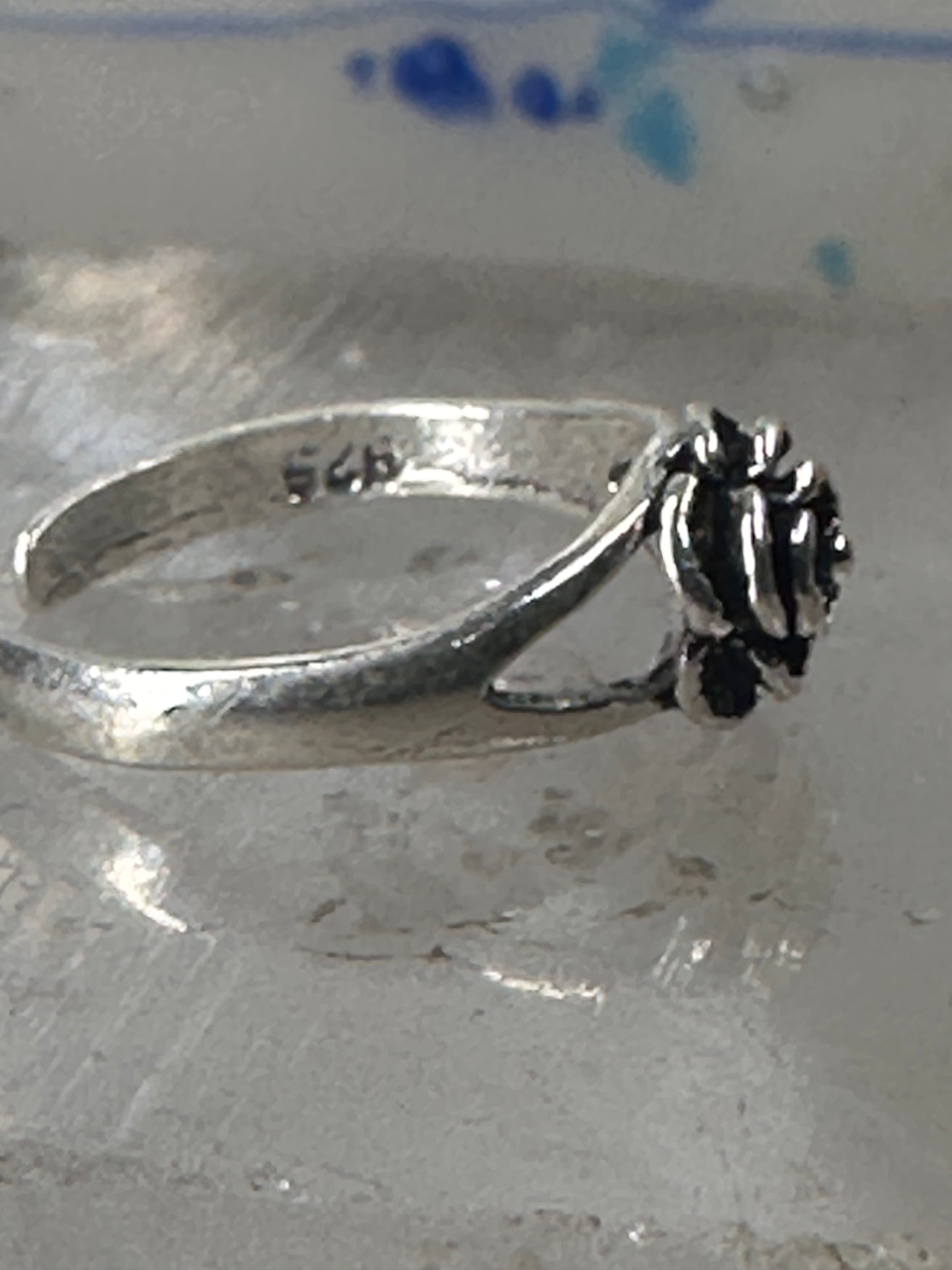 Rose ring toe band size 3.50 adjustable sterling silver women girls