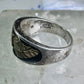 Vintage Navajo Eagle ring Ott band size 9.75 sterling silver women men