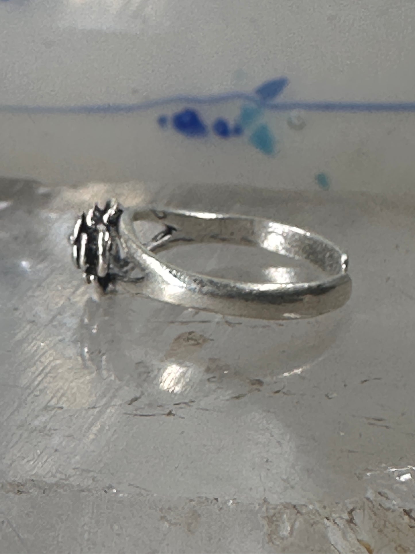 Rose ring toe band size 3.50 adjustable sterling silver women girls