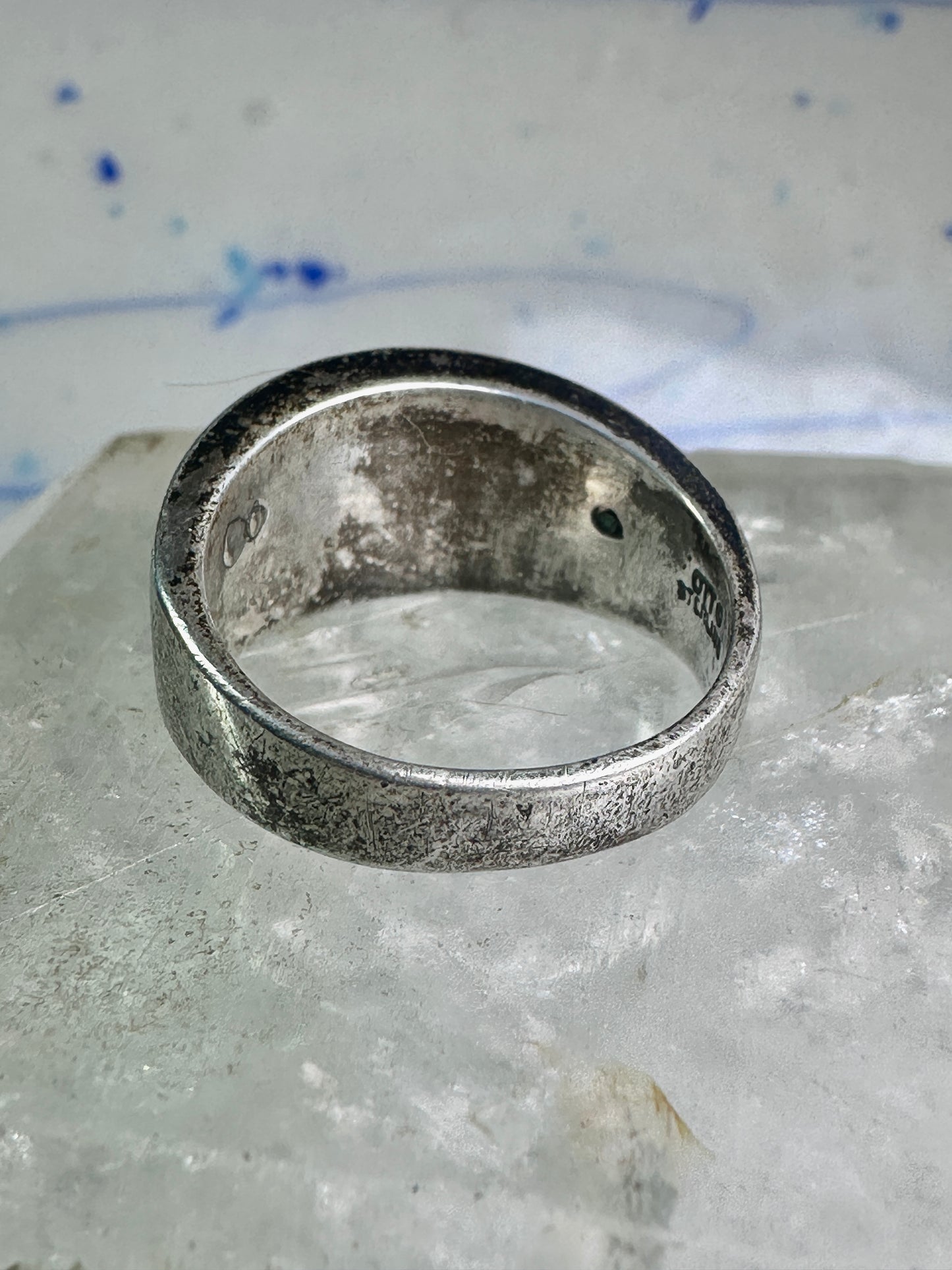 Vintage Navajo Eagle ring Ott band size 9.75 sterling silver women men