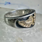Vintage Navajo Eagle ring Ott band size 9.75 sterling silver women men