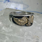 Vintage Navajo Eagle ring Ott band size 9.75 sterling silver women men