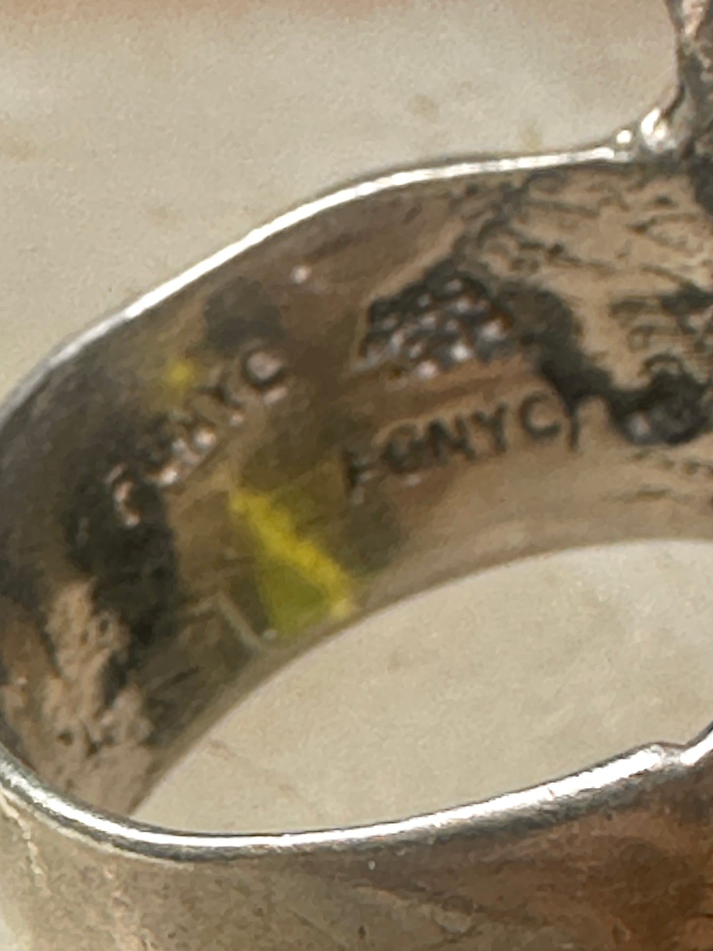 Vintage Face ring mask band fisize 7.50 sterling silver women