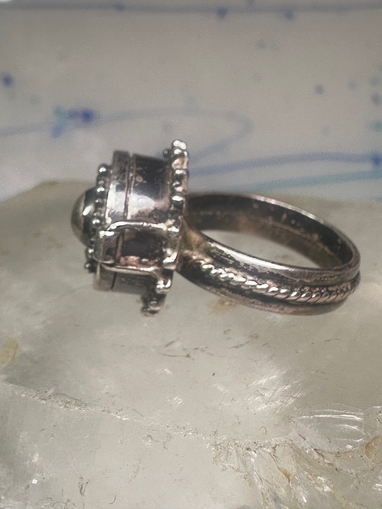 Poison Ring size 6 boho beaded sterling silver girls women