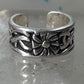 Wide floral ring toe band size 2 adjustable sterling silver women girls