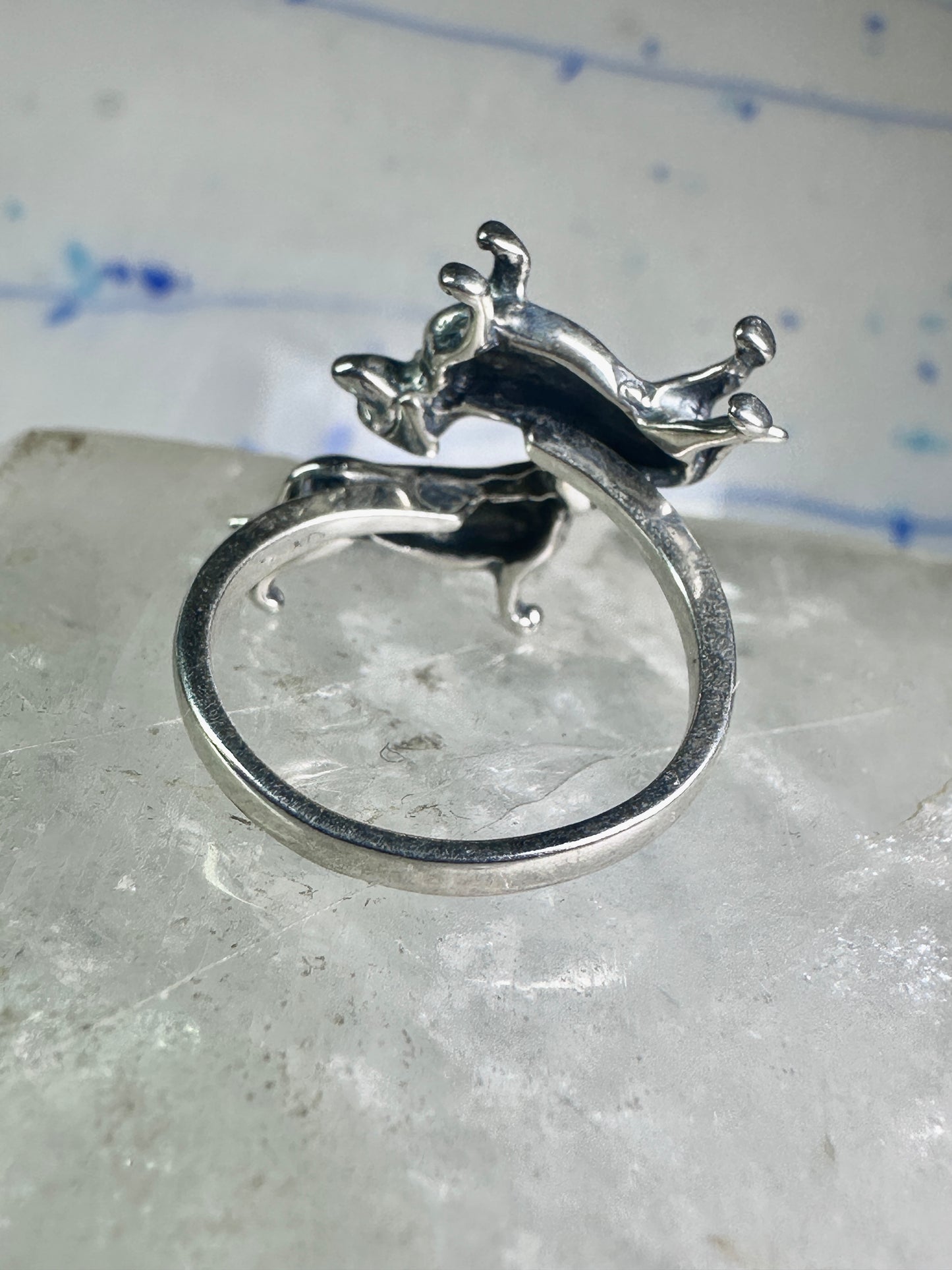 Dachshund ring dog band size 6 adj sterling silver women
