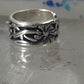 Wide floral ring toe band size 2 adjustable sterling silver women girls