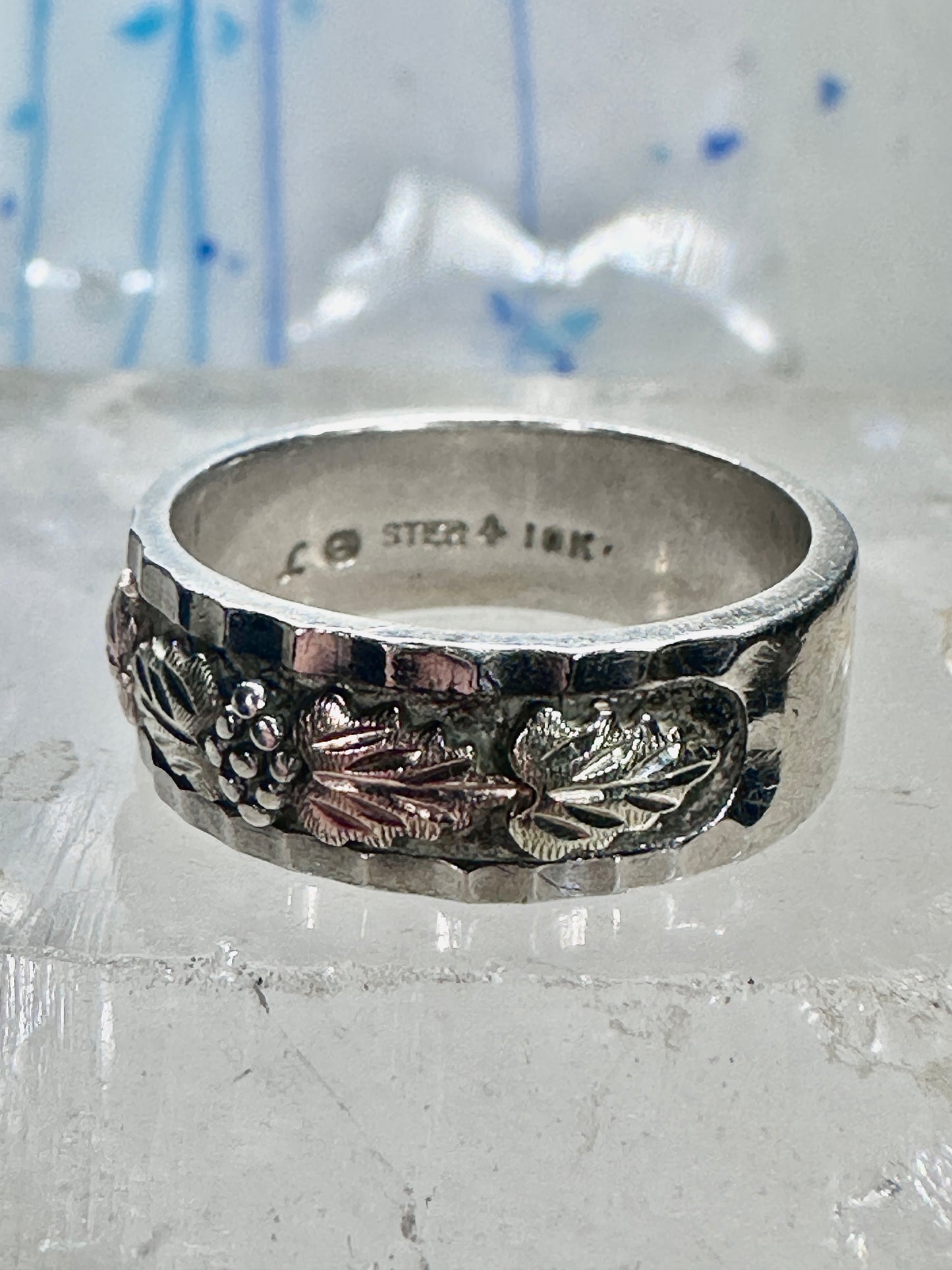 Black Hills Gold ring wedding band size 9.5 sterling silver 10K Landstrom women men