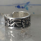 Wide floral ring toe band size 2 adjustable sterling silver women girls