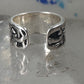 Wide floral ring toe band size 2 adjustable sterling silver women girls