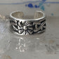 Wide floral ring toe band size 2 adjustable sterling silver women girls