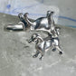 Dachshund ring dog band size 6 adj sterling silver women