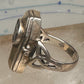 Vintage Sterling Silver Gothic Coffin Pentagram Secret Compartment Poison Ring Size 7.25