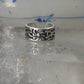 Wide floral ring toe band size 2 adjustable sterling silver women girls