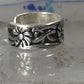 Wide floral ring toe band size 2 adjustable sterling silver women girls