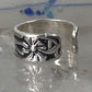 Wide floral ring toe band size 2 adjustable sterling silver women girls